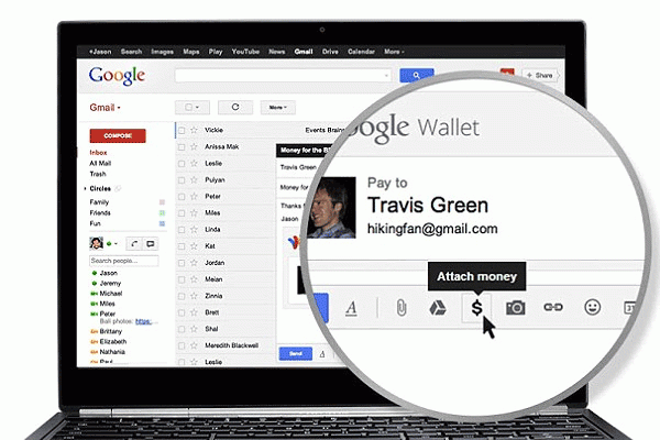 ஜிமெயிலில் இனி பணமும் அனுப்பலாம்